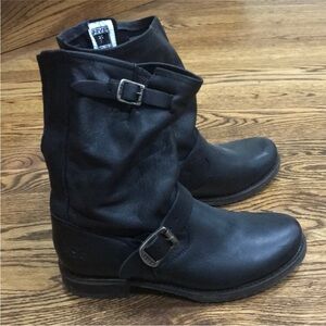 Frye Moto Boots. Black leather